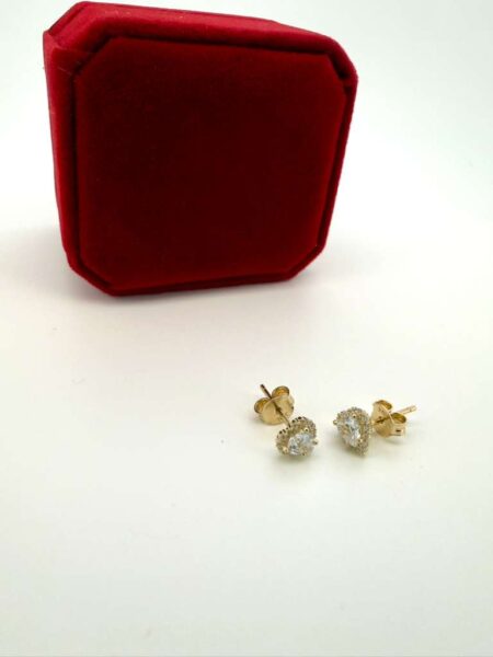 Earring heart w/zirc 10k ziorc W Weight 1.05gr