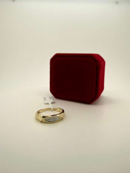 Ring + Diamond mensband 10k  size10/0.07ctw Weight 2.7gr