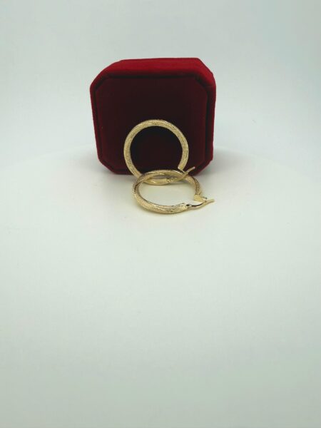 earring hoop twisted tubular 10k Size 34x3mm Weight 2.15gr