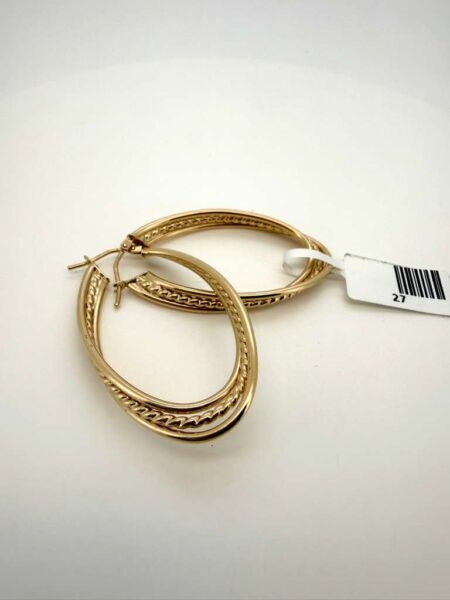 Earring triple earring hoop oval 10k  Weight 2.35gr