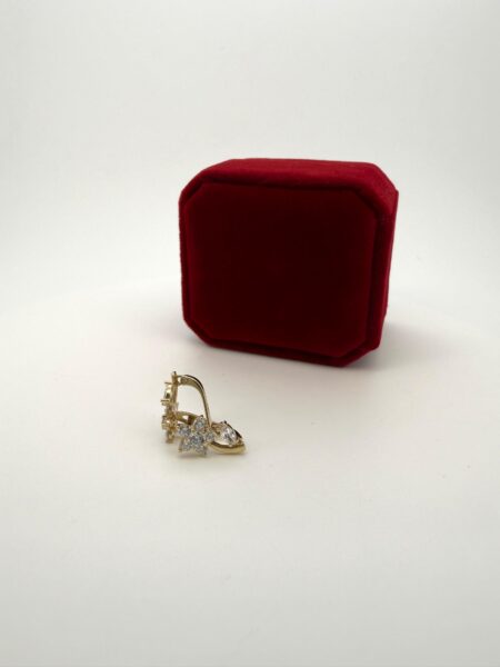 Earring  w/zirc 14k zirc W Weight 1.8gr