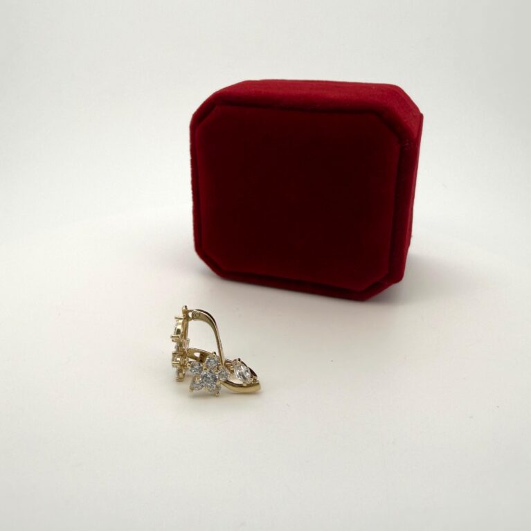 Earring  w/zirc 14k zirc W Weight 1.8gr