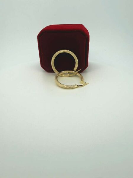 Earring Hollow tubular 10k Size 29x3mm Weight 1.95gr